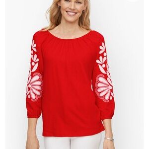NWT Talbots Embroidered Top